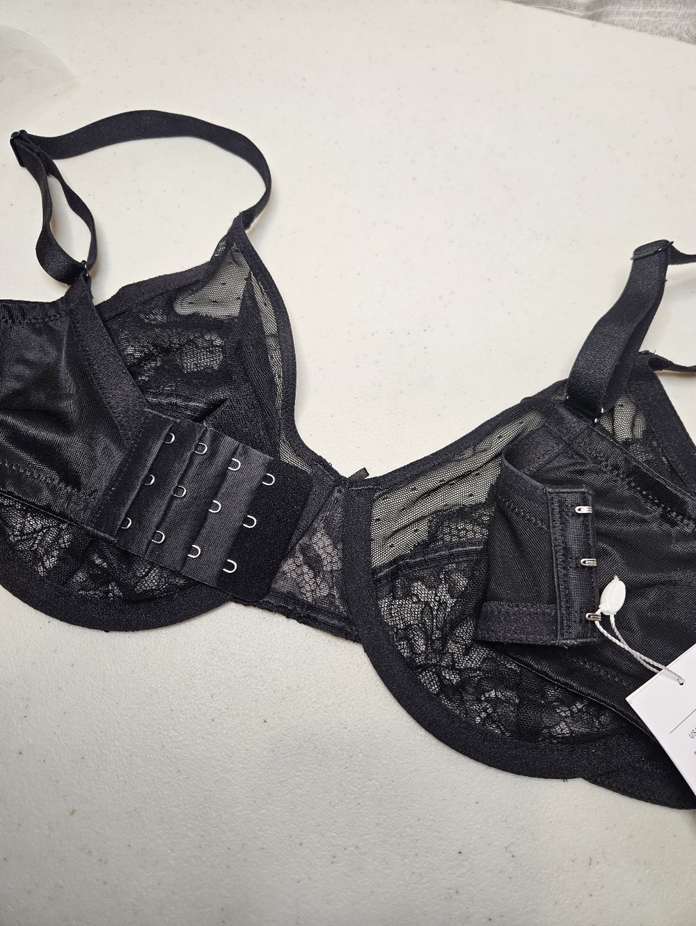 Brand New Hsia Life Enchante Black Lace Underwire Bra New 32DD - Picture 7 of 12